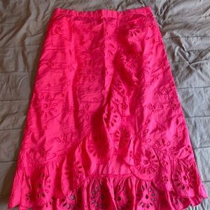 J crew Large Tall ruffle-front eyelet skirt